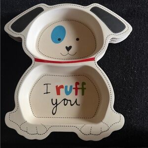 Tiny footprints “ I ruff you “ bamboozle plate NWT